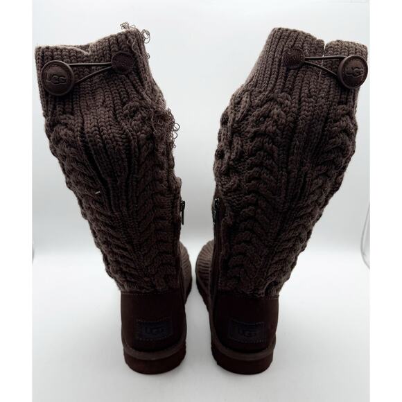 UGG Womens Classic Cardi Bootie US 8 EU 39 Brown Knit GUC - Picture 9 of 13
